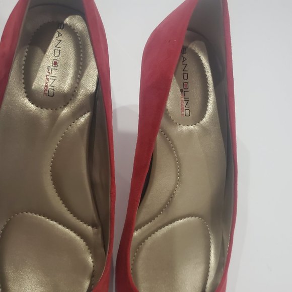 NEW ✅ BANDOLINO Red Suede Classic Pump Heel Shoes 8.5 ✨ NEW - Picture 4 of 9